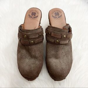 Lucky Brand Leather wood Mali Clogs